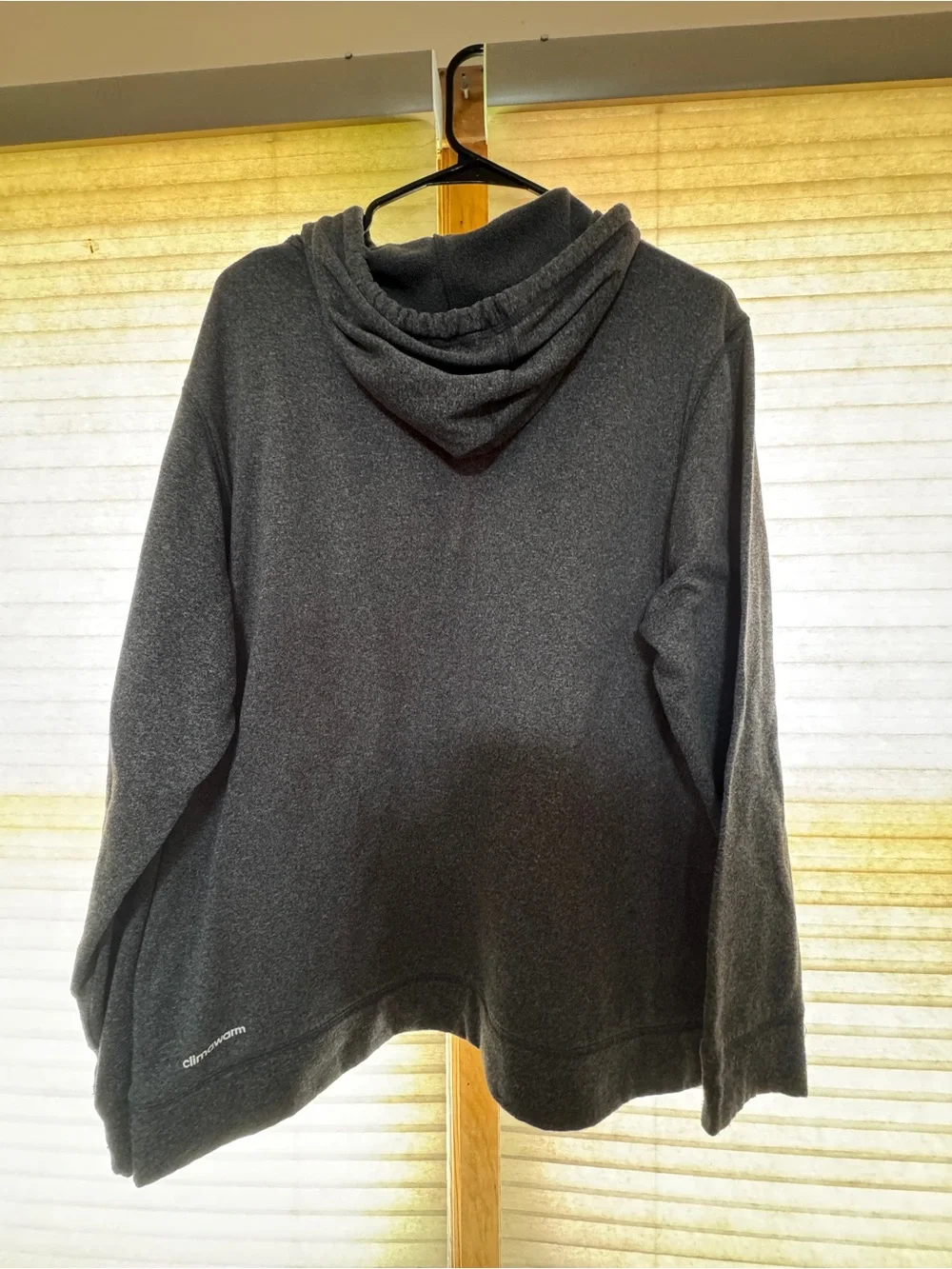 adidas Men’s Dark Charcoal Crewneck Hoodie with Red University Graphic